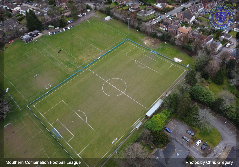 Arial view of Midhurst and Easebourne football pitch