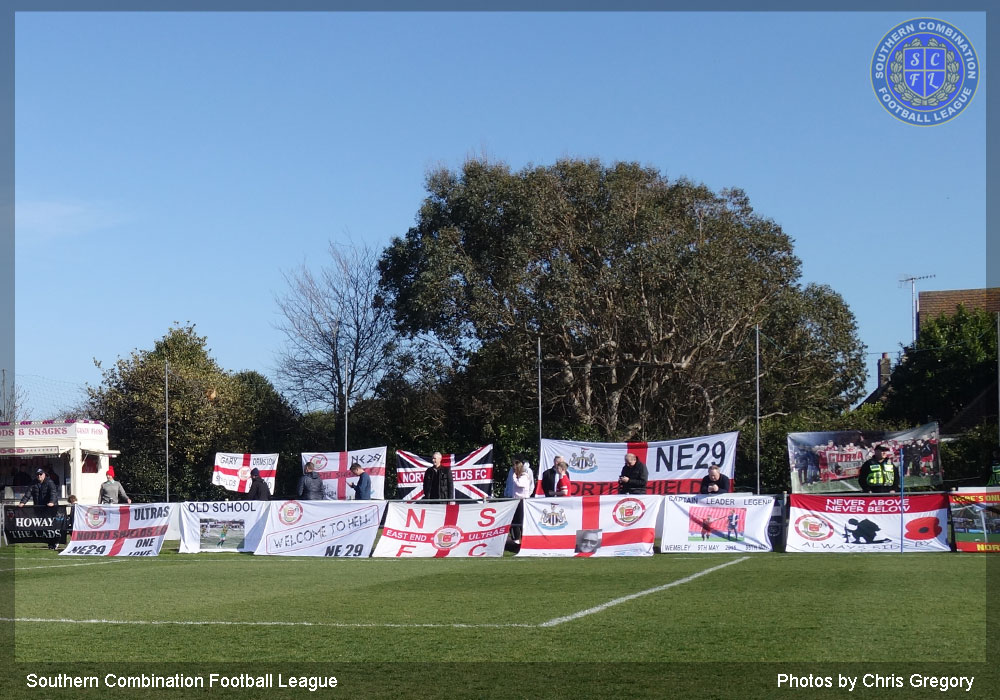Away supporters banners
