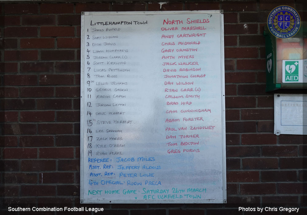 Team Lineups Littlehampton V North Shields 12th March 2022